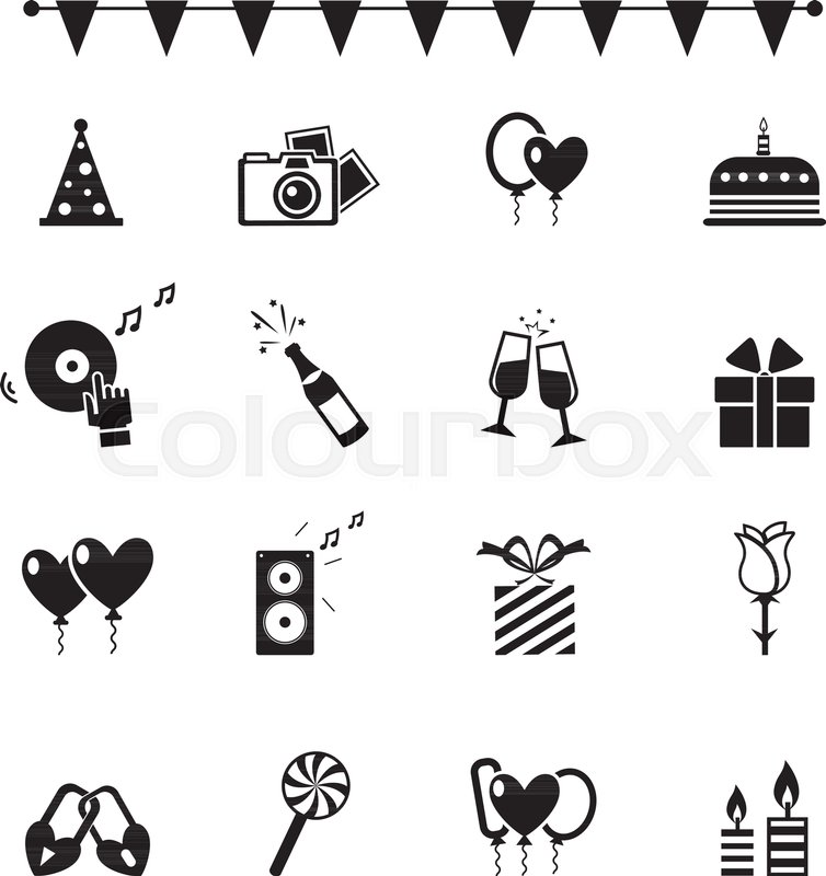 Party Icons And Celebration Icons Stock Vector Colourbox 754x800 Party Icons And Celebration Icons Stock Vector Colourbox