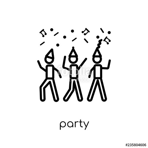 Party Icon Trendy Modern Flat Linear Vector Party Icon On White 500x500 Party Icon Trendy Modern Flat Linear Vector Party Icon On White
