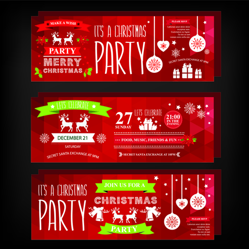 Christmas Party Invitation Banners Vector Free Download 500x500 Christmas Party Invitation Banners Vector Free Download