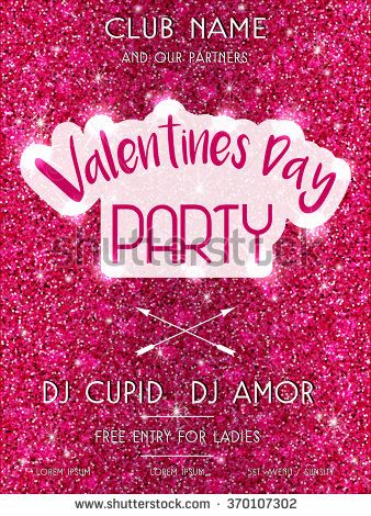 Valentine's Day Party Flyer Pink Valentines Party Invitation 338x470 Valentine's Day Party Flyer Pink Valentines Party Invitation