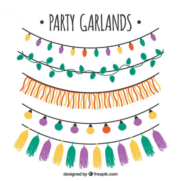 Pack Of Party Garlands And String Lights Vector Free Download 626x626 Pack Of Party Garlands And String Lights Vector Free Download