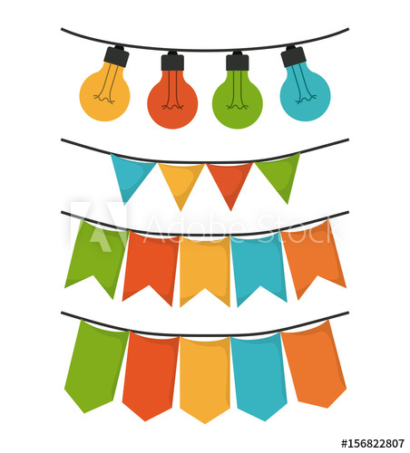 White Background With Set Of Party Festoon And Decorative Lights 452x500 White Background With Set Of Party Festoon And Decorative Lights