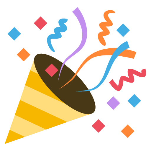 512x512 Party Popper Emoji Icon Vector Free Download Vector Logos Art