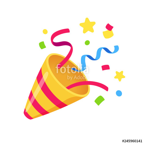 500x500 Party Popper With Confetti Stock Image And Royalty Free Vector