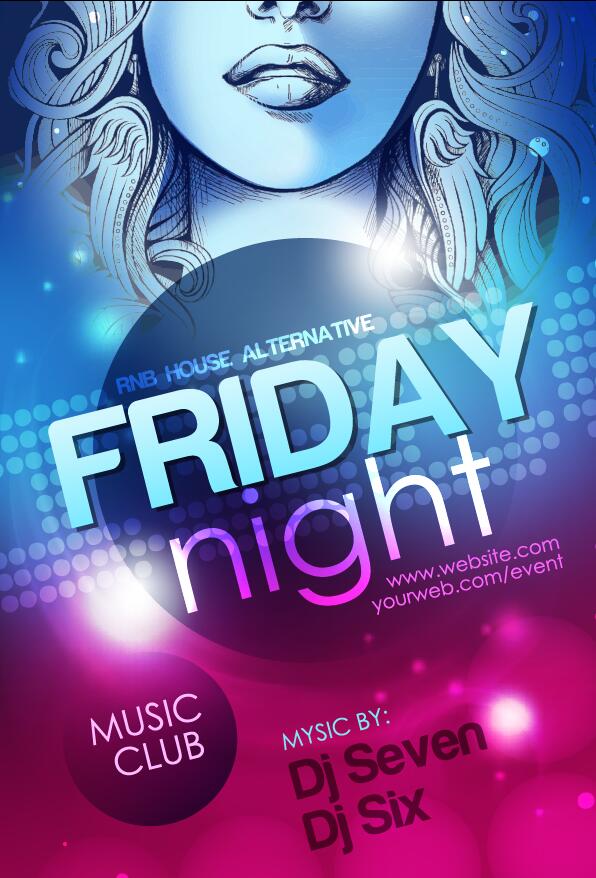 Music Club Light Party Poster Vector Material Free Download 596x878 Music Club Light Party Poster Vector Material Free Download