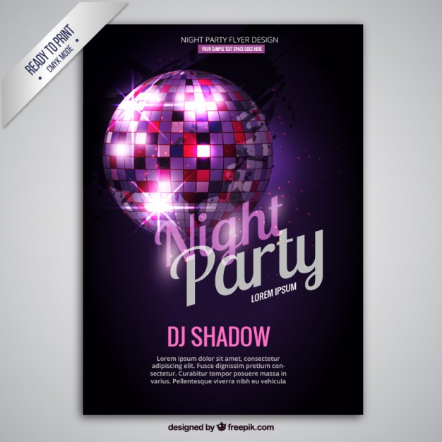 Night Party Poster Vector Free Download 626x626 Night Party Poster Vector Free Download