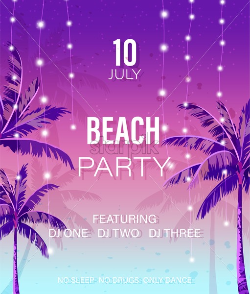 Beach Party Poster Vector Summer Hot Tropical Background Starpik 511x600 Beach Party Poster Vector Summer Hot Tropical Background Starpik