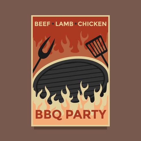 Retro Bbq Party Poster Vector 490x490 Retro Bbq Party Poster Vector