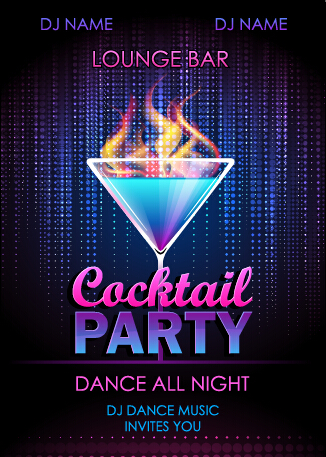 Cocktail Disco Night Party Poster Vector Set Free Download 326x457 Cocktail Disco Night Party Poster Vector Set Free Download