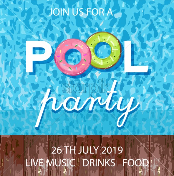 Summer Pool Party Poster Vector Blue Water Background Starpik 591x600 Summer Pool Party Poster Vector Blue Water Background Starpik