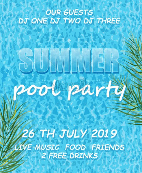 Summer Pool Party Poster Vector Summer Banner Blue Water 492x600 Summer Pool Party Poster Vector Summer Banner Blue Water