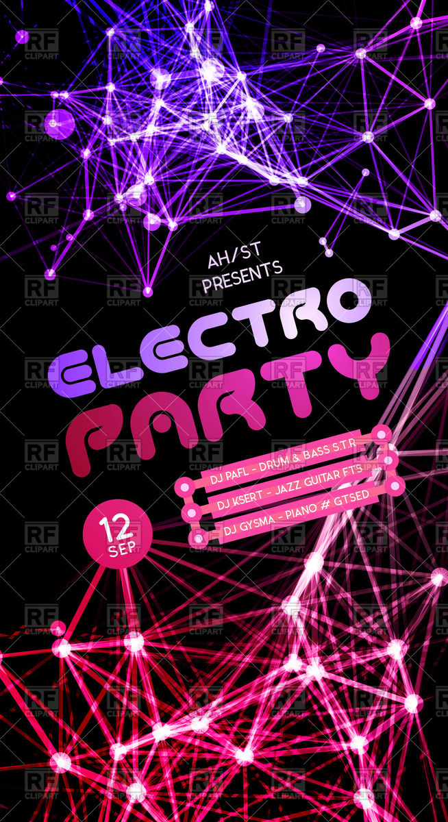 Disco Electro Party Poster Vector Image Of Backgrounds, Textures 654x1200 Disco Electro Party Poster Vector Image Of Backgrounds, Textures