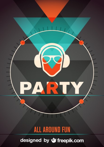 Dj Party Poster Vector Free Download 442x626 Dj Party Poster Vector Free Download