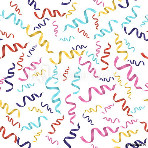 500x500 Seamless Pattern Colorful Ribbons Vector Illustration Design