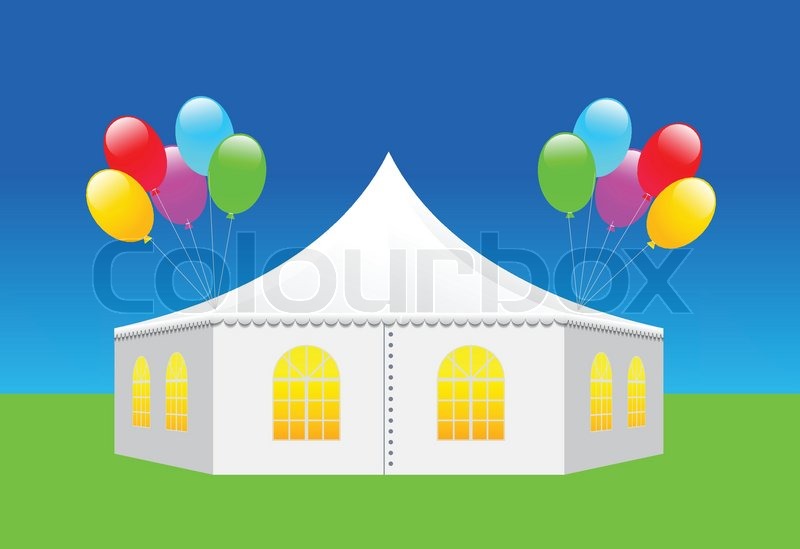 800x549 Tent With Balloons Vector Stock Vector Colourbox