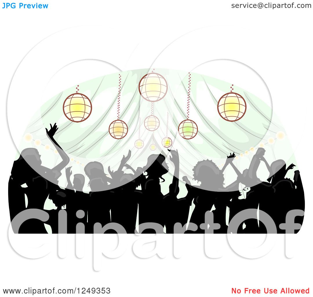 1080x1024 Clipart Of A Silhouetted Crowd Dancing Inside A Wedding Reception