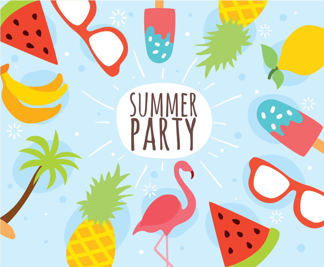 1136x936 Flat Summer Party Vector Vector Art Graphics