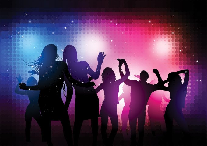 680x481 Free Disco Party People Vector Background