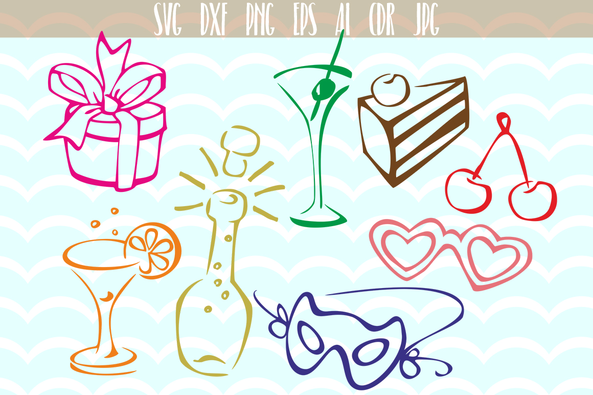 1160x772 Birthday Party Vector Set Graphic