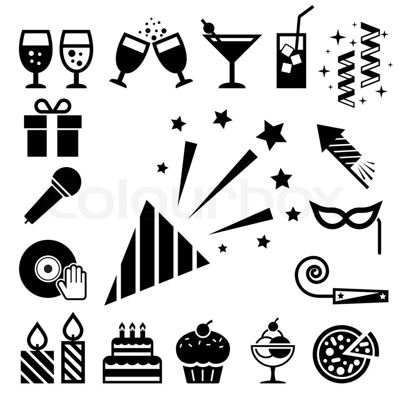 Party And Celebration Icon Set Stock Vector Colourbox 800x800 Party And Celebration Icon Set Stock Vector Colourbox