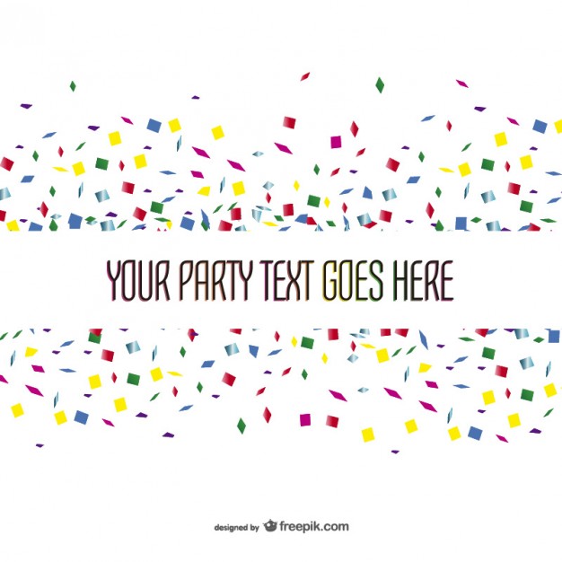 626x626 Party Template With Confetti Free Vector