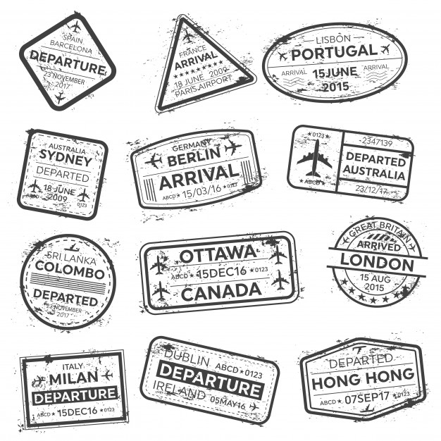 626x626 International Business Travel Visa Passport St Vector