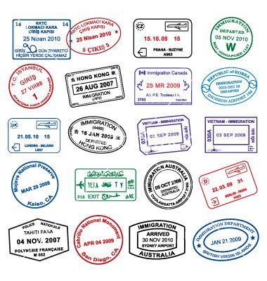 380x400 Clean Passport Stamp Vector