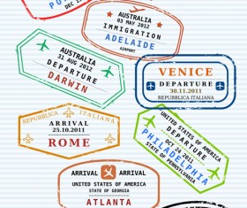 280x235 Passport Stamps Vector