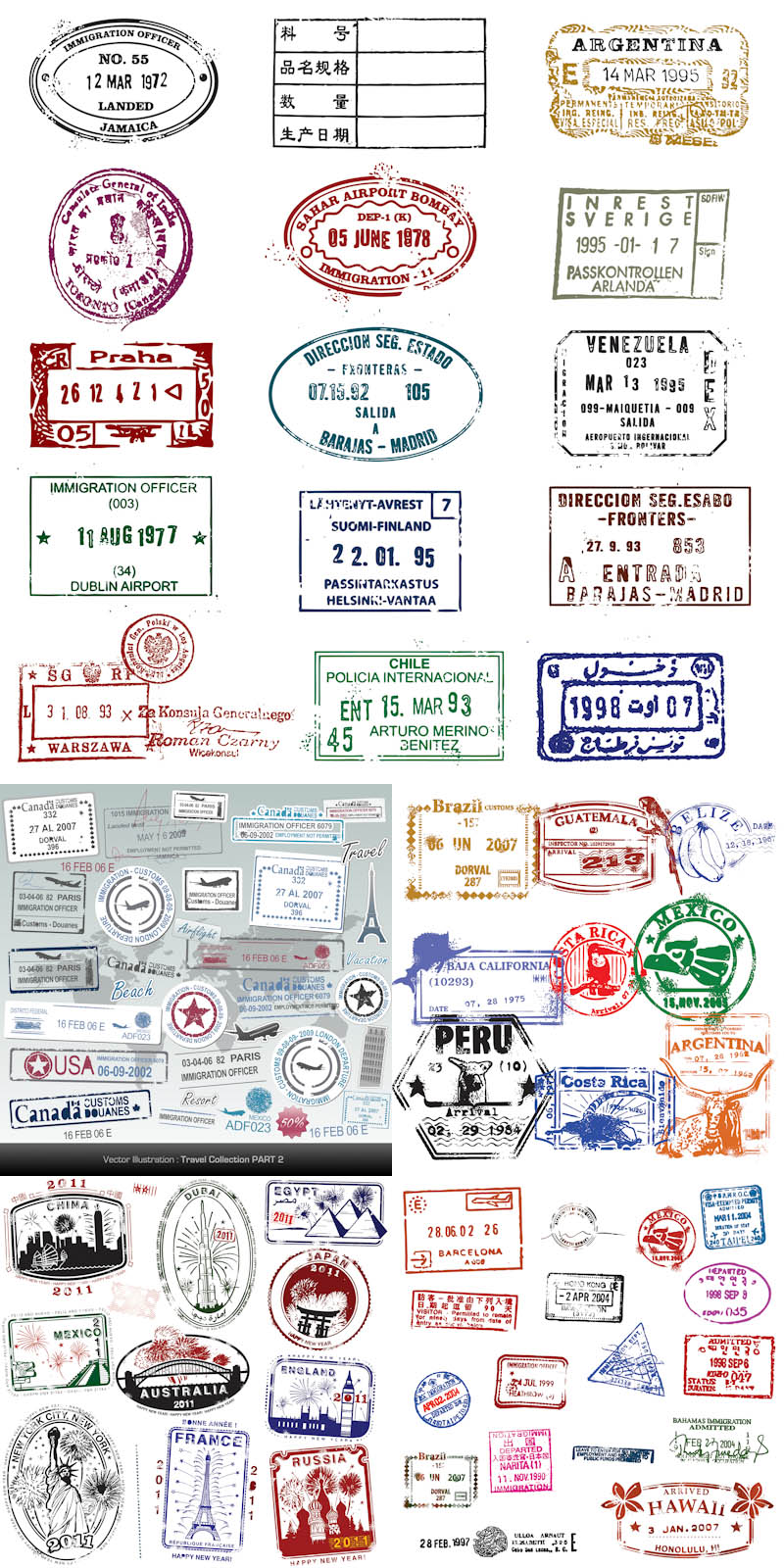 800x1600 Passport Stamps Vector Vector Graphics Blog