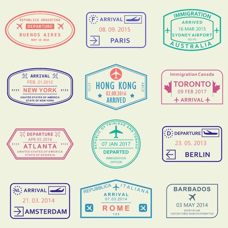 450x450 Custom And Travel Passport Stamp Set International Airport Stamps