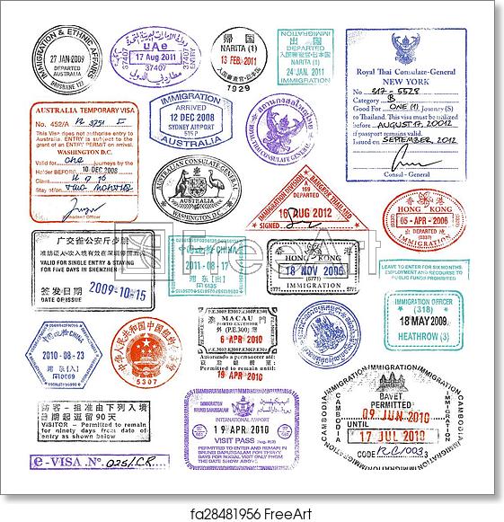 Passport Stamp Vector Free at Vectorified.com | Collection of Passport ...