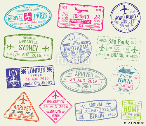 International Travel Visa Passport Stamps Vector Set Stock Image 500x434 International Travel Visa Passport Stamps Vector Set Stock Image