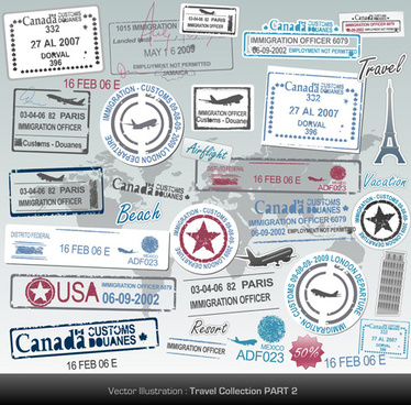Passport Stamps Vector Free Vector Download 374x368 Passport Stamps Vector Free Vector Download