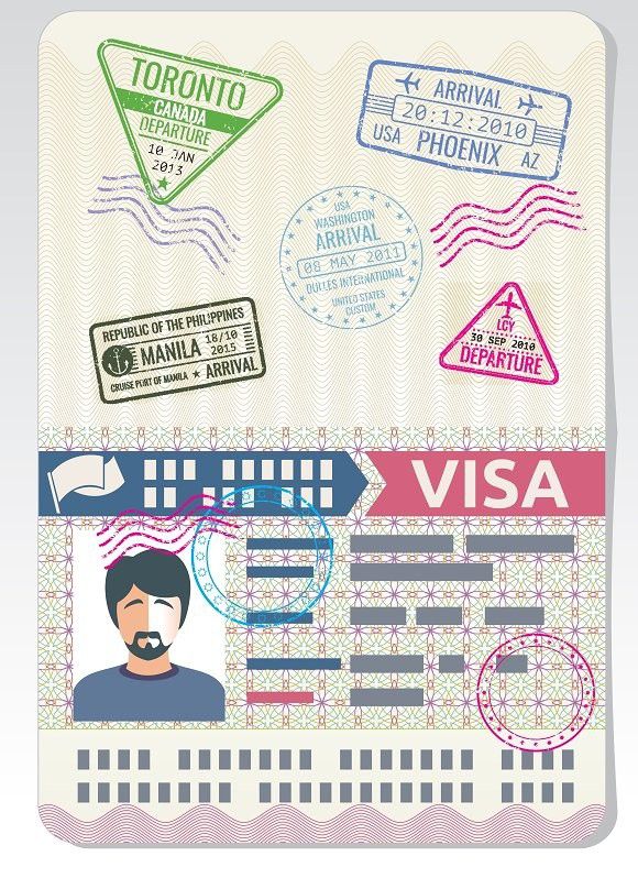 580x798 Open Custom Passport With Visa Flight Graphic Design Passport