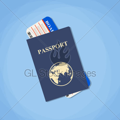 Vector Illustration Passport With Tickets Gl Stock Images 500x500 Vector Illustration Passport With Tickets Gl Stock Images