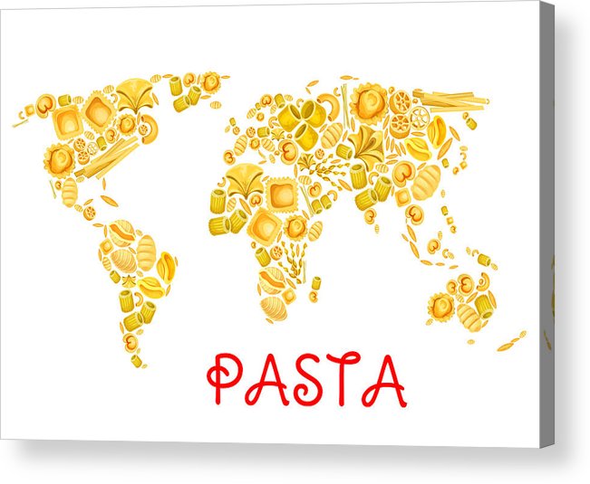 Pasta Vector Italian Macaroni World Poster Acrylic Print 651x535 Pasta Vector Italian Macaroni World Poster Acrylic Print