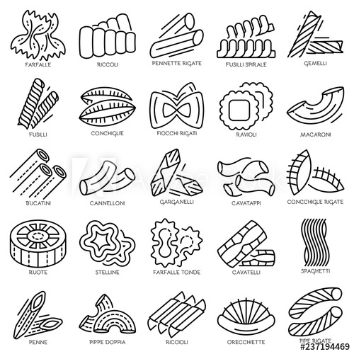 Pasta Icon Set Outline Set Of Pasta Vector Icons For Web Design 500x500 Pasta Icon Set Outline Set Of Pasta Vector Icons For Web Design