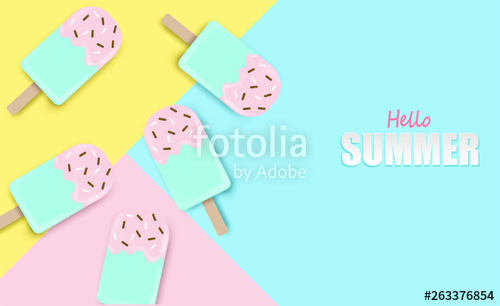 Hello Summer Background Top View Ice Cream On Colorful Pastel 500x306 Hello Summer Background Top View Ice Cream On Colorful Pastel