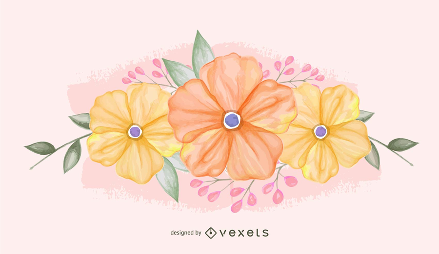 Illustrated Pastel Flowers 900x522 Illustrated Pastel Flowers