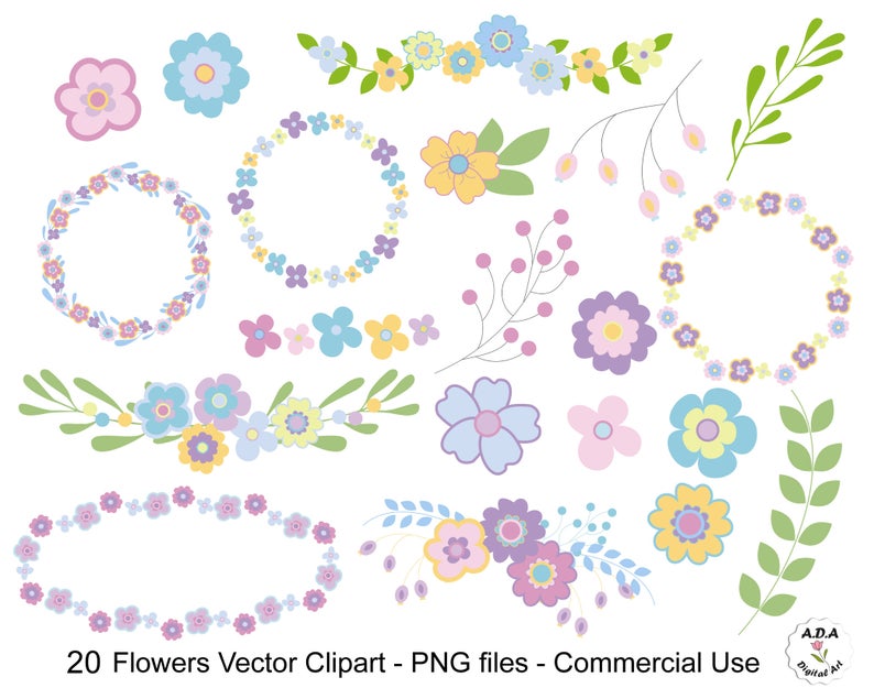 Pastel Floral Clipart Flower Clip Art Flower Vector Clipart Etsy 794x635 Pastel Floral Clipart Flower Clip Art Flower Vector Clipart Etsy