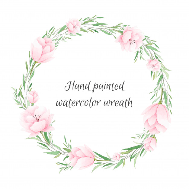 Tender Watercolor Wreath With Pastel Pink Flowers Vector Premium 626x626 Tender Watercolor Wreath With Pastel Pink Flowers Vector Premium