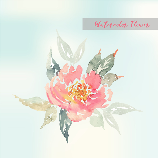 Vector Pastel Watercolor Flower, Vintage Watercolor Design 540x540 Vector Pastel Watercolor Flower, Vintage Watercolor Design
