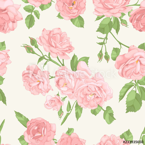 Vintage Seamless Pattern With Blossoming Roses Flowers Vector 500x500 Vintage Seamless Pattern With Blossoming Roses Flowers Vector