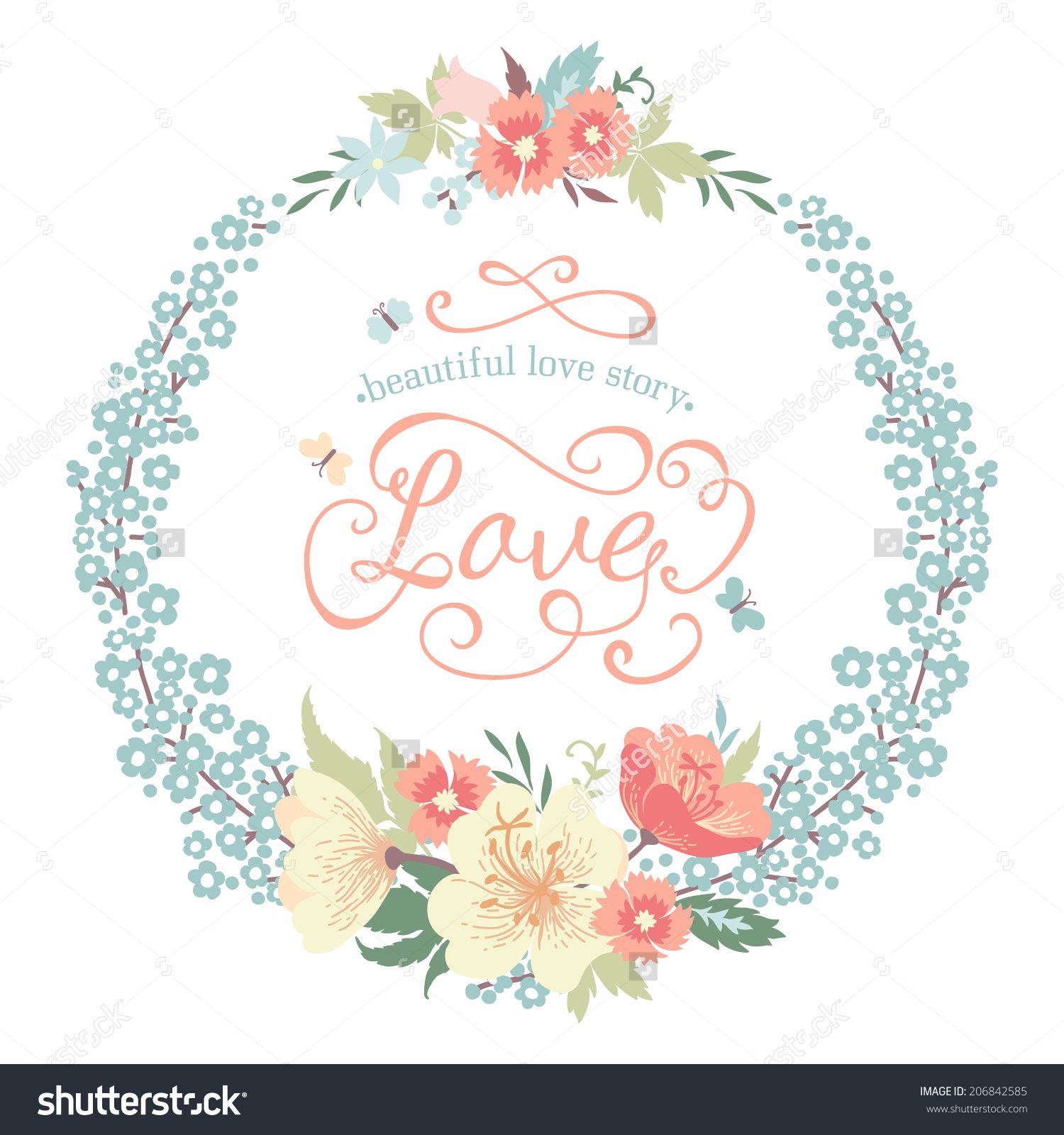 Wedding Round Floral Frame With Flowers In Pastel Colors Vector 1500x1600 Wedding Round Floral Frame With Flowers In Pastel Colors Vector