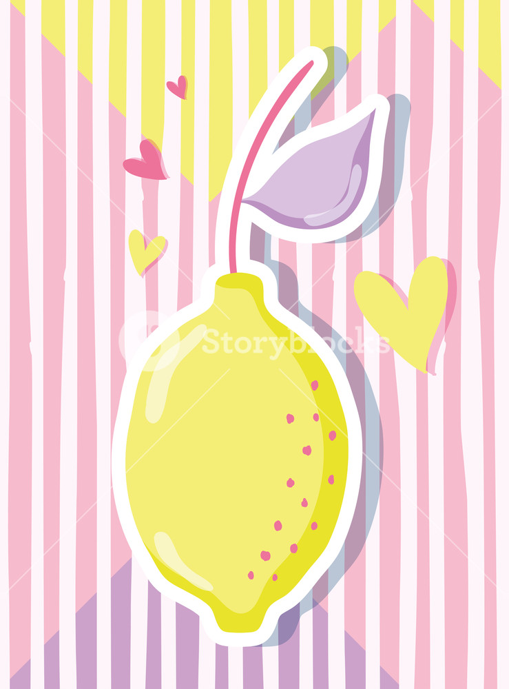 739x1000 Lemon Punchy Pastel Vector Illustration Graphic Design Royalty