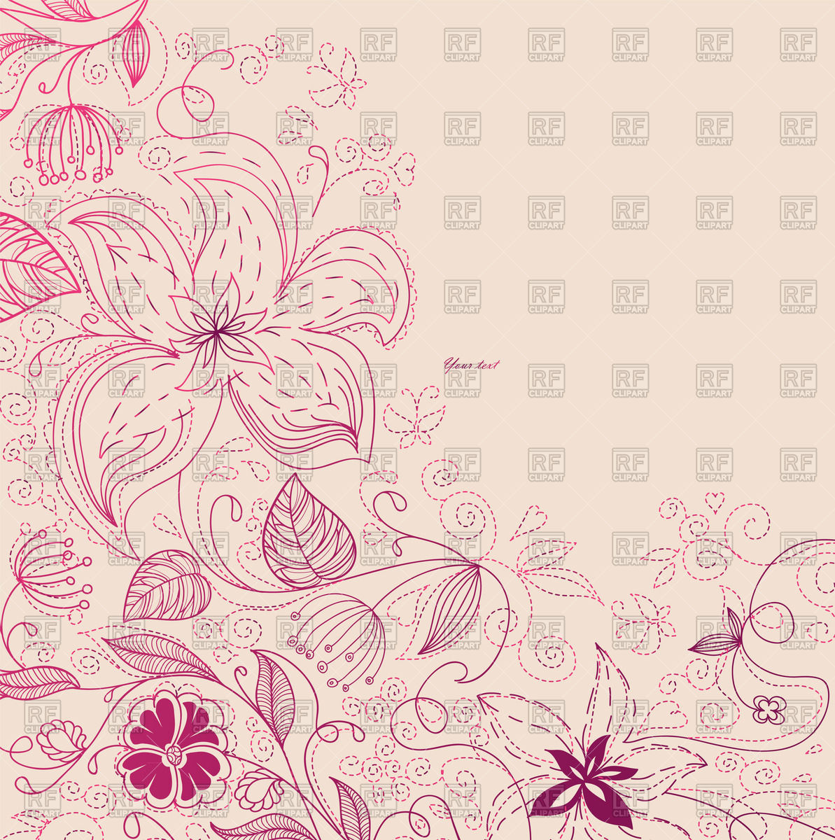 1193x1200 Pastel Pink Background With Flowers Vector Image Of Backgrounds