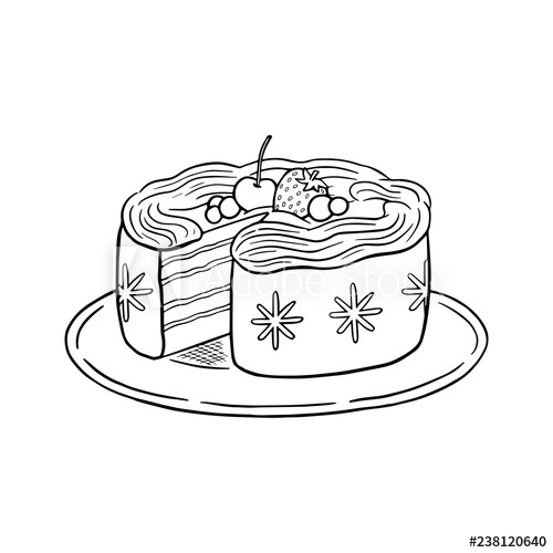 500x500 Holiday Cake With Berries And Whipped Cream, Sweet Pastry Vector