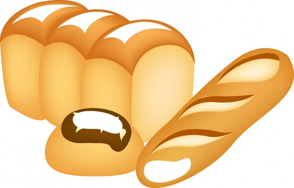 600x384 Pastry Background Bread Loaf Cake Icons Design Free Vector