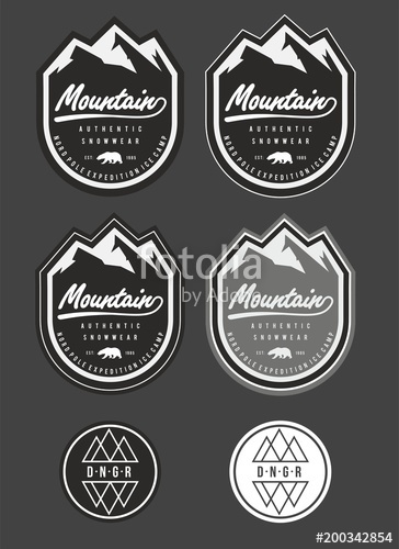 364x500 Patch Snow Winter Mountain Vector Logo Stock Image And Royalty