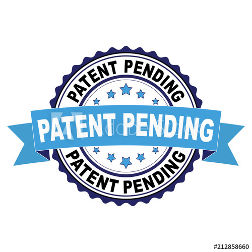 500x500 Blue Black Rubber Stamp With Patent Pending Concept